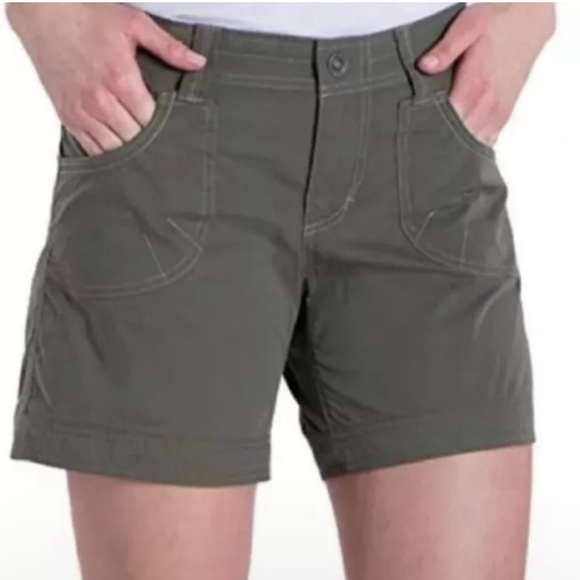 KUHL Women Kontra 6" Inseam Pockets Stretch UPF 50 Outdoor Hiking Shorts 8 Green - Picture 10 of 10